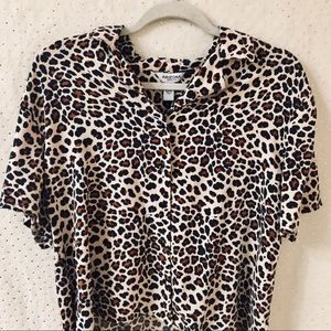 Cheetah Print Crop Blouse